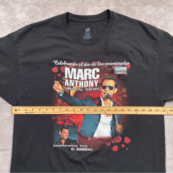Marc Anthony 2015 Concert Tour T Shirt Mens L Black Double Sided Graphic Music - Picture 13 of 14